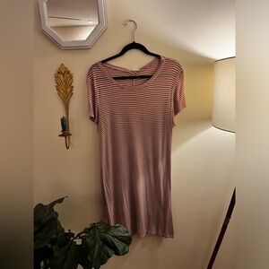 Red & white striped t-shirt dress